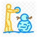Building Snowman Winter Icon