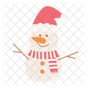 Snowman Cheerful Santa Hat Icon