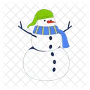 Snowman Cute Wearing Scarf Icon