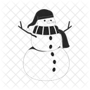 Snowman Cute Wearing Scarf Icon