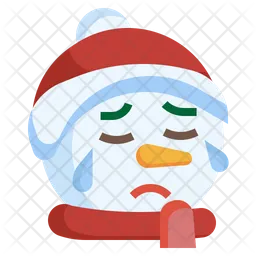 Snowman Sad Emoji Icon