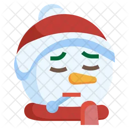 Snowman Sick Emoji Icon