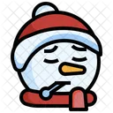 Snowman Sick Sick Face Emoji Icon