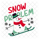 Snowman Skating Snowboarding Activity Icon