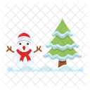 Snowman tree  Icon
