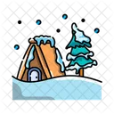 Snowstorm Cabin Snow Icon