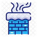 Snowy Chimney Winter Roof Icon