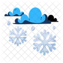 Snowflakes Snowy Weather Snowy Clouds Icon