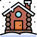 Winter Season Snowy House Icon
