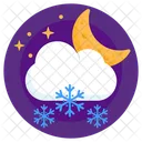 Snowy Night Partly Cloud Nightfall Icon