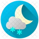 Snowy Night Snow Snowfall Icon
