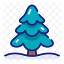 Snowy Pine Tree Winter Outdoors Icon