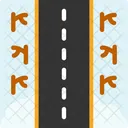 Snowy Street Frosty Road Winter Avenue Icon