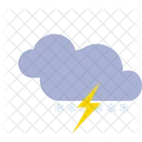 Snowy And Thunder Weather Cloud Icon