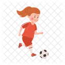 Soccer Vector Girl Icon