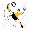 Soccer Player Football Kicking Icon