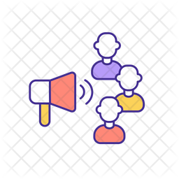 Social advertising Icon - Download in Colored Outline Style