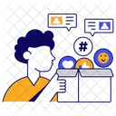 Social Media Box Package Parcel Icon