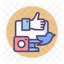Social Media Collaboration Social Network Connection Icon