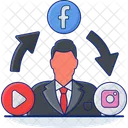 Social Media Management Connection Manager Icon