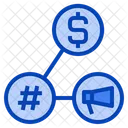 Socialmedia Megaphone Dollar Hashtag Business Marketing Growth Icon