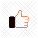 Social media thumbs up with line style hands.  Icon