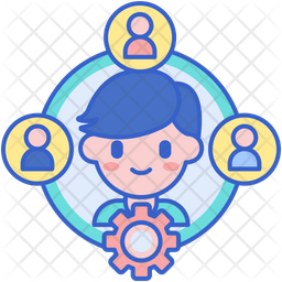 Social Skills Icon - Download in Colored Outline Style