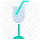 Juice Glass Drink Strow Icon