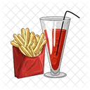 Soda with french fries  Icon