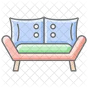 Sofa Awesome Lineal Color Icon 아이콘