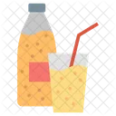 Soft Drink Bottle And Glass  Icon