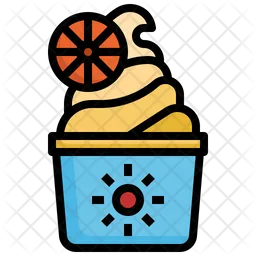 Soft Serve Cup Orange  Icon