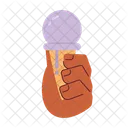Soft serve ice cream ball in hand  Icon