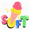 Soft Waffle Ice Cone Soft Word Icon