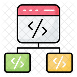 Software Connection Icon - Download in Colored Outline Style