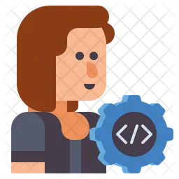 Software Developer Female Icon - Download in Flat Style