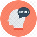 Male Head Html Sign Programmer Icon