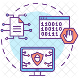 Software protection Icon - Download in Colored Outline Style