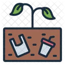 Soil Pollution Plant Plastic Icon