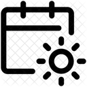 Calendario Sol Quente Ícone