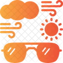 Sol Com Oculos De Sol Tempo Ensolarado Protecao Solar Icon