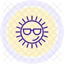 Icone De Linha De Sol Com Oculos De Sol Ícone