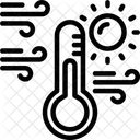 Sol Com Termometro Clima Quente Altas Temperaturas Ícone