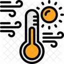 Sol Com Termometro Clima Quente Altas Temperaturas Ícone