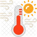 Sol Com Termometro Clima Quente Altas Temperaturas Ícone