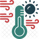 Sol Com Termometro Clima Quente Altas Temperaturas Ícone