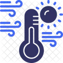 Sol Com Termometro Clima Quente Altas Temperaturas Ícone