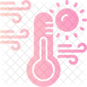 Sol Com Termometro Clima Quente Altas Temperaturas Ícone