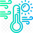 Sol Com Termometro Clima Quente Altas Temperaturas Ícone
