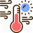 Sol Com Termometro Clima Quente Altas Temperaturas Ícone